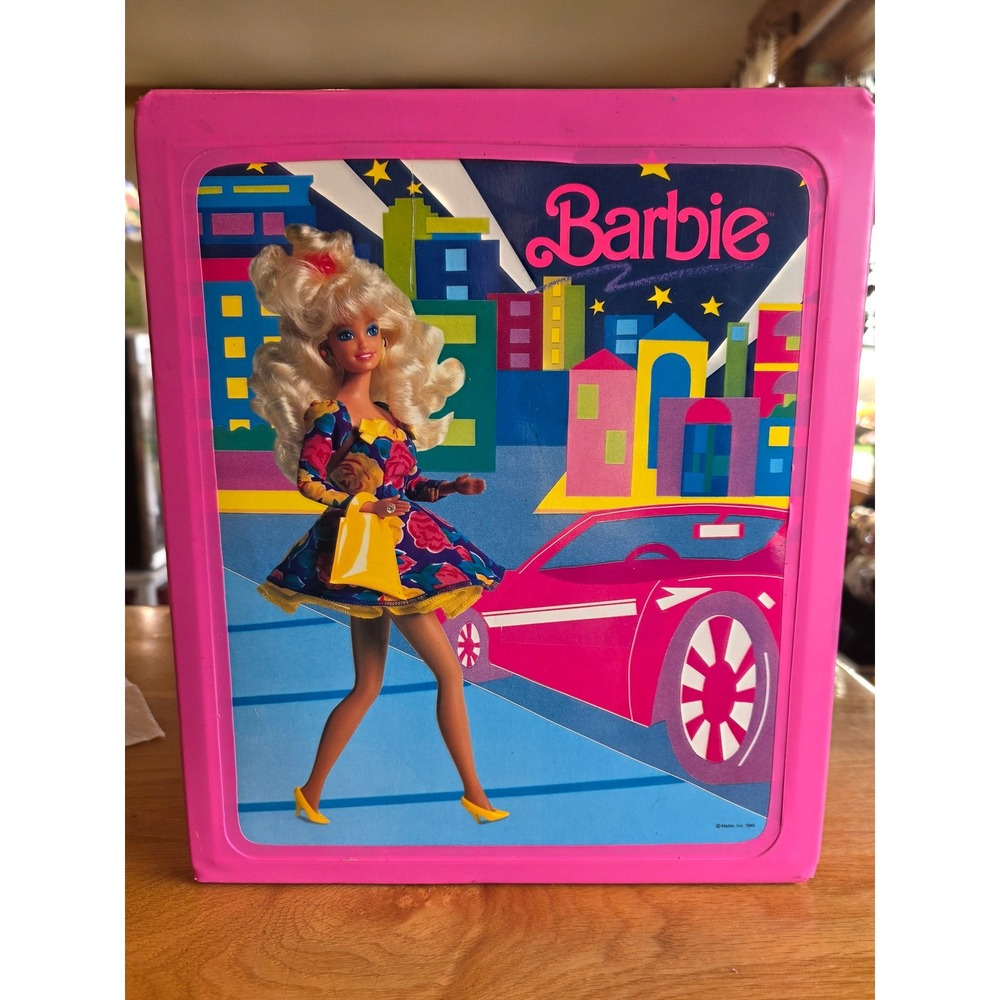 Vintage 1982 Mattel Barbie Trunk Pink Vinyl Storage Case 80s Collectible USA